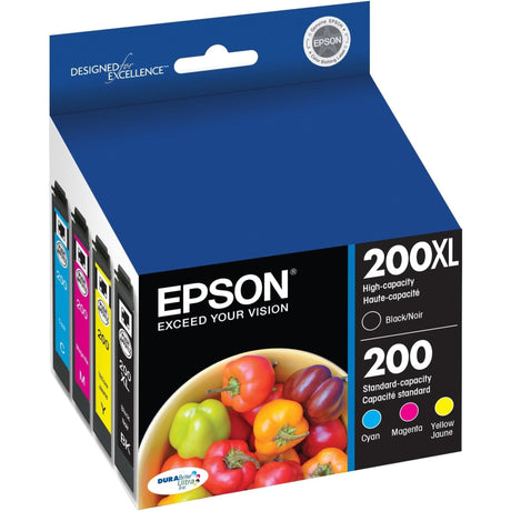 EPSON 200 DURABrite Ultra Ink High Capacity Black & Standard Color Cartridge Combo Pack (T200XL-BCS) Works with WorkForce WF-2520, WF-2530, WF-2540, Expression XP-200, XP-300, XP-310, XP-400, XP-410, Black and color combo pack Epson