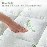 SurChic Queen Size Mattress Topper Viscose Derived from Bamboo, Soft Thick Pillow Top Mattress Pad Cover for Back Pain, Cooling Mattress Protector with 8-21 Inch Deep Pocket, White SurChic