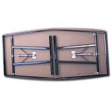 Barricks ECT-368WA WA Economy Conference Folding Table Boat 96w x 36d x 30h Walnut/Black Barricks