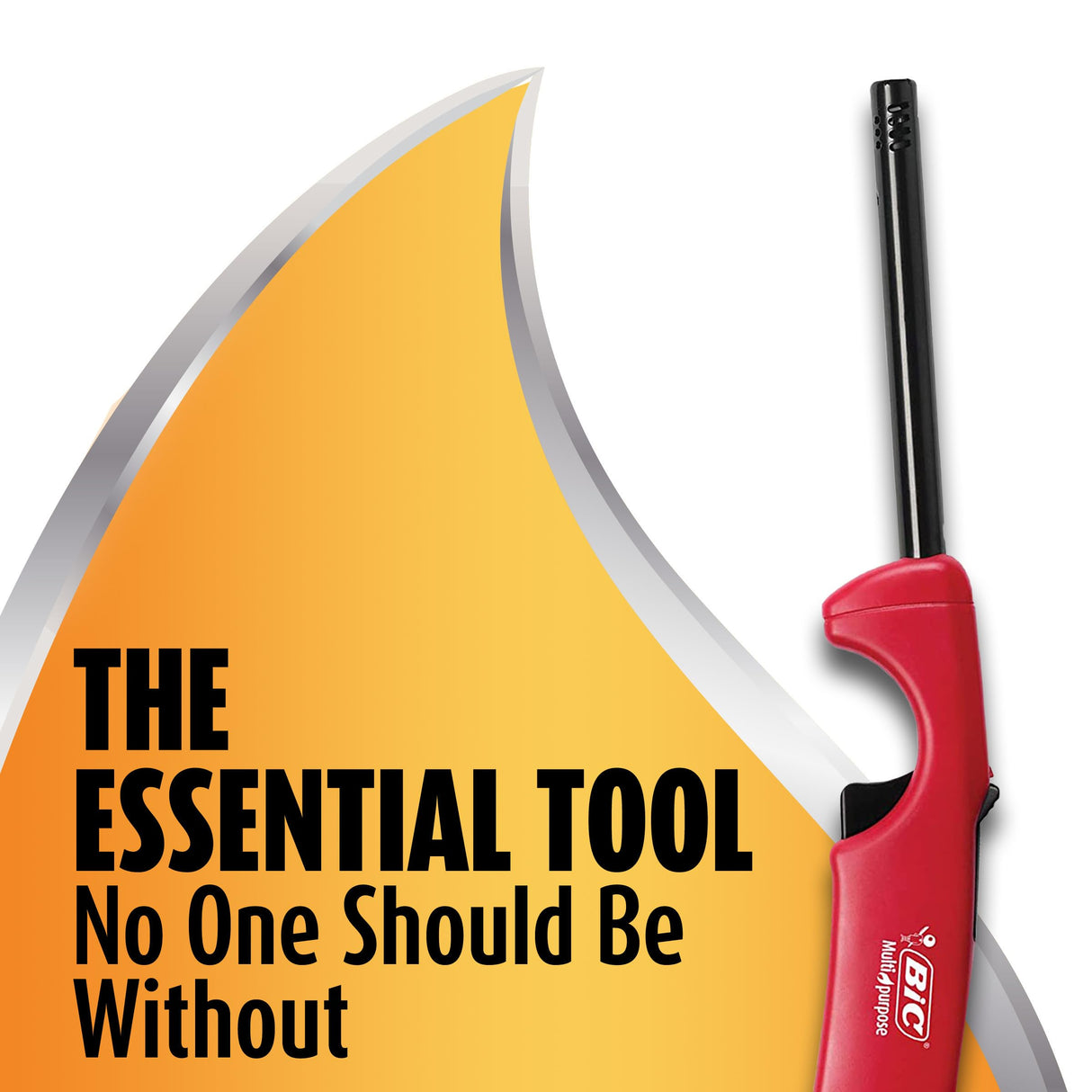 BIC Multi Purpose Lighter with Long Metal Wand, Classic Collection, Great Lighter for Candles, Grills and Fireplaces, 10 Count Pack of Lighters BIC