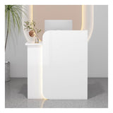 BFECGDXT Small Reception Desk with Counter, Modern L-Shaped Front Desk with Lockable Drawer, Retail Counter for Salon, Clothing Beauty, Left Corner 39.4in BFECGDXT