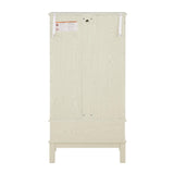 TRJQBCC 51"H Lighted Curio Display Cabinet with 2 Doors & 1 Drawer, Wooden Glass Curio Showcase w/ Adjustable Shelves & Mirrored Back Panel, Storage Cabinet Display Case for Living Room(Antique White) TRJQBCC