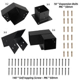 30° Slanted Pergola Kit for 4" x 4" Wood Pergola, DIY Wood Roof Pergola Brackets Kit, for Gazebo, Pergolas, Gardens, Wood Stand Sheds, Metal Gazebo Kits - with Screws Riyhch