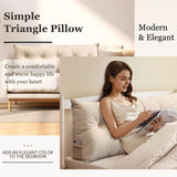 Triangular Wedge Headboard Pillow Bed Rest Backrest, Large Bolster Cushion Removable with Side Pockets Positioning Support for Reading Sitting Daybed Sofa Bunkbed, Brown 100cm (Brown-100cm) LOGICFEVER