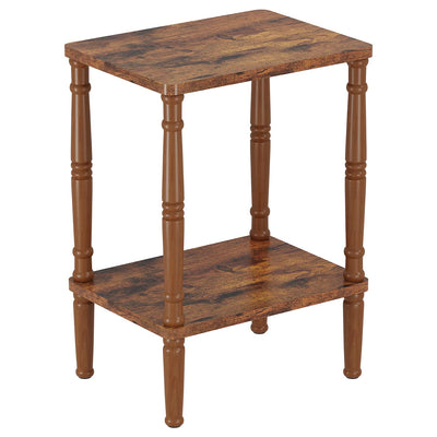 LUCKNOCK Small Side Table for Small Spaces, Vintage End Table, Narrow Couch Side Table with Storage, Skinny Nightstand Bedside Table for Bedroom, Living Room, Farmhouse, No-Tool Assembly, Rustic Brown