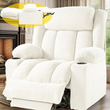 Neioml 3 Motor Large-Wide Lift Chair, Infinite Position, 180° Lay Flat, Power Lift Chairs Recliners for Elderly Big and Tall, Massage & Heat, Extended Footrest, Soft Plush Flannel (Cream White) Neioml