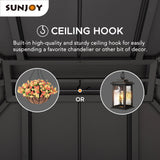 Sunjoy 12 x 14 ft. Hardtop Gazebo with Solar Powered, Cedar Wood Framed Steel Hardtop Gazebo with LED Lighting, Bluetooth Sound and Storage Racks by SummerCove SummerCove