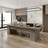 Homsee 118.1" W Rectangular Conference Room Table for 10-12 People, Versatile Modern Wood Seminar Meeting Table for Boardroom, Gray Homsee