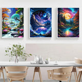 Canrichshop 6 Packs Diamond Art Painting Kits for Adults,Beach Moon Diamond Painting Kits for Beginners,Landscape 5D Full Drill Diamond Dots,Gem Art Crafts for Adults Wall Decor 12x16inch Canrichshop