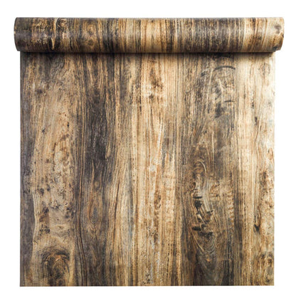 PoetryHome Self Adhesive Distressed Wood Grain Wall Paper for Cabinets Countertop Table Desk Furniture Removable Shelf Liner Wallpaper 15.7x98 Inches - WoodArtSupply