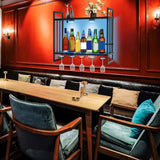 CeRaBuRET Wall Mounted LED Wine Rack, Wine Bottle Rack, Metal Hanging Wine Holder with 5 Stem Glass Holders for Storing Wine Bottles, 23.6 * 7.87 * 21.26inch CeRaBuRET