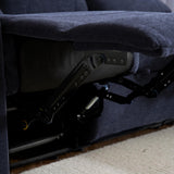 75'' Manual Reclining Sofa with Storage Drawer, 3 Seat Wall Hugger Recliner Couch with Cup Holders, Side Pockets, Chenille Fabric, Compact 3-Person Recliner for RV, Living Room, Apartment (Blue) LURVIA