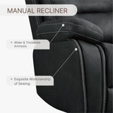 KISLOT Leather Recliner Chair Manual Sofa Rocker for Adults with Overstuffed Arm for Living Room Bedroom Home Theater Seating KISLOT