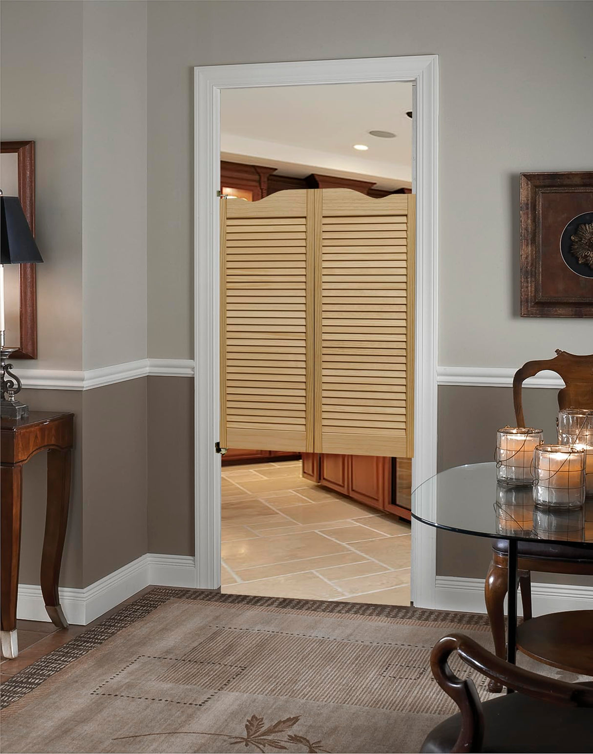 LTL Home Products 858642 Dixieland Louvered Café Interior Swing Solid Wood Door, 36"X42", Unfinished LTL Home Products