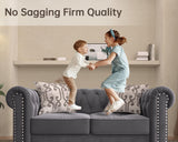 Morden Fort Classic Chesterfield Sofa Set 82'', Tufted Sofa Couch Set with Solid Wood Legs Thick Cushion, Pet-Friendly 3-Seater Sofas Couches for Living Room Bedroom Apartment - Velvet Grey Morden Fort