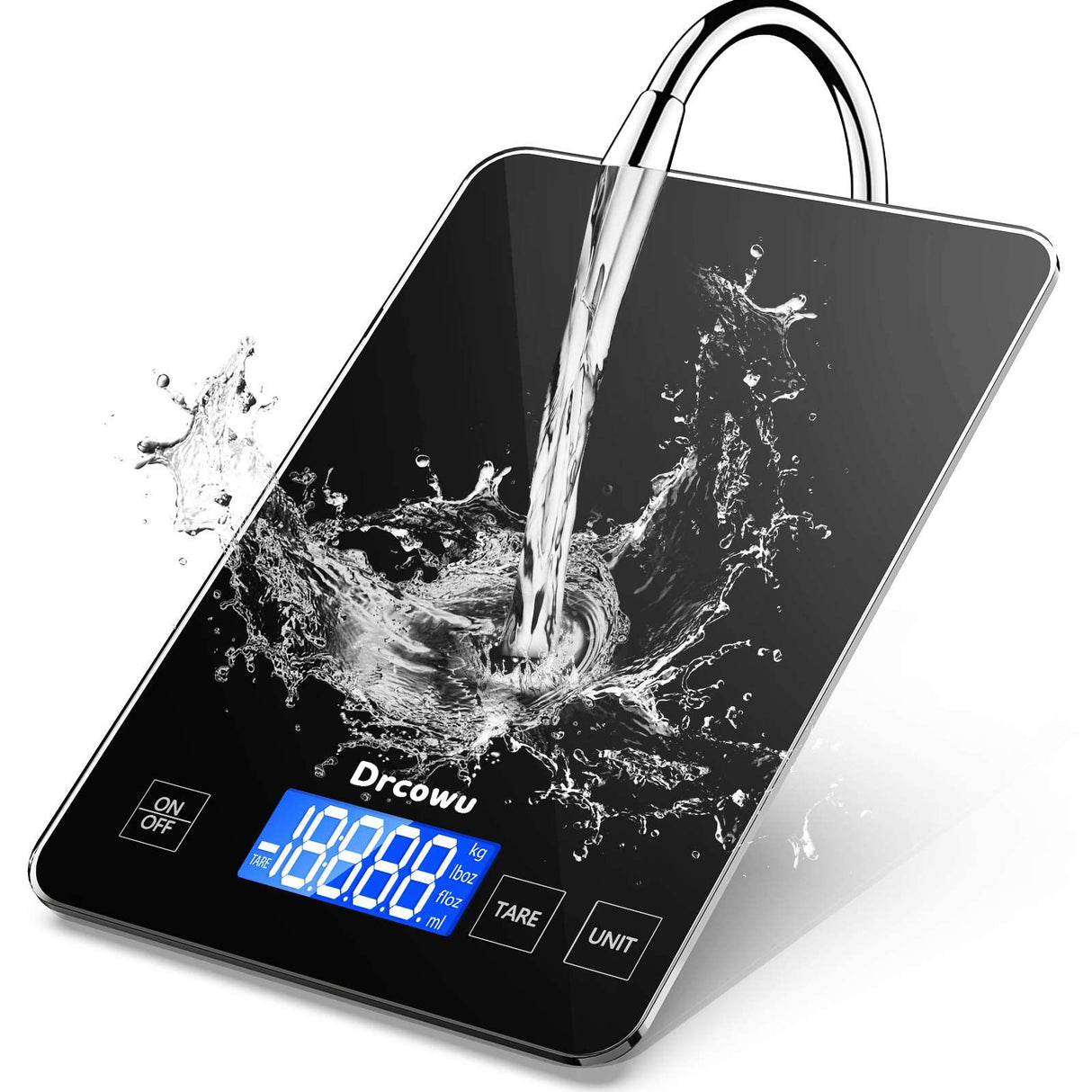 Large Digital Kitchen Scale, Drcowu 15kg Food Kitchen Scales for Baking, Cooking, Keto and Meal Prep, Food Weight Scale with 1g Accuracy and LCD Display, Easy to Read, Grams and Oz (Black) Drcowu