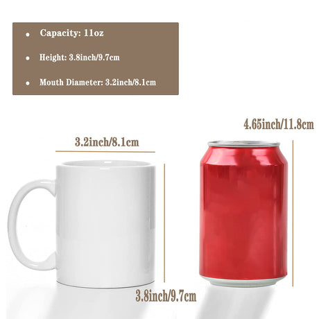 TANGLONG Sublimation Mugs Sublimation Mugs Blank Tazas Para Sublimacion White Ceramic Sublimation Cups Bulk Mugs for Coffee Tea Latte Hot Cocoa 11 oz Set of 12 TANGLONG