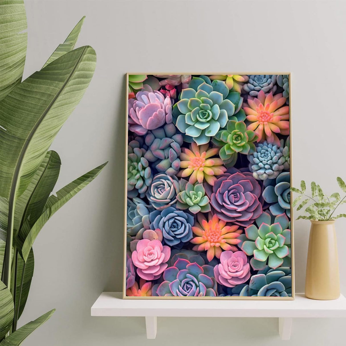 Ycydilirab Succulent Paint by Numbers Kits for Adults Beginners-Succulent Plant Paint by Number for Adult,Easy Canvas Paint by Numbers for Adults for Home Wall Decoration and Gifts 16X20 inch Ycydilirab