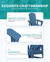 SERWALL 5-Piece Patio Dining Sets, HDPE Outdoor Table and Chairs Furniture Set, 45" Round Dining Table and 4 Adirondack Dining Chair, Navy SERWALL