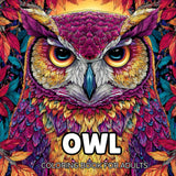 Owl Coloring Book for Adults: Relaxing Woodland Scenes Majosta