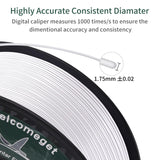 Welcomeget PLA 3D Printer Filament, 16 Rolls, Dimensional Accuracy +/- 0.03 mm, 16kg Spool(35.2lbs), 1.75 mm，Black White Grey Red Green Blue Yellow Purple Silver Transparent Pink Orange Wood Brown welcomeget