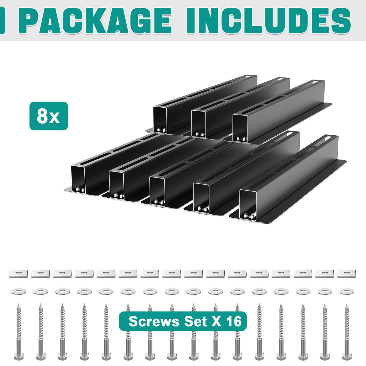 EVERHANGER Ceiling Storage Rack, Heavy Duty Overhead Storage Rack for Garage, Adjustable Ceiling Bin Storage System, 8 Sets for 7 Bins, 16 Inch EVERHANGER