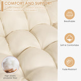 Brafab Hanging Egg Chair with Stand and Footrest, Wicker Egg Swing Chair Indoor Outdoor Aluminum-Steel Frame and UV Resistant Cushion, Patio Lounge Hammock Chairs for Bedroom 370LBS Capacity, Begie Brafab