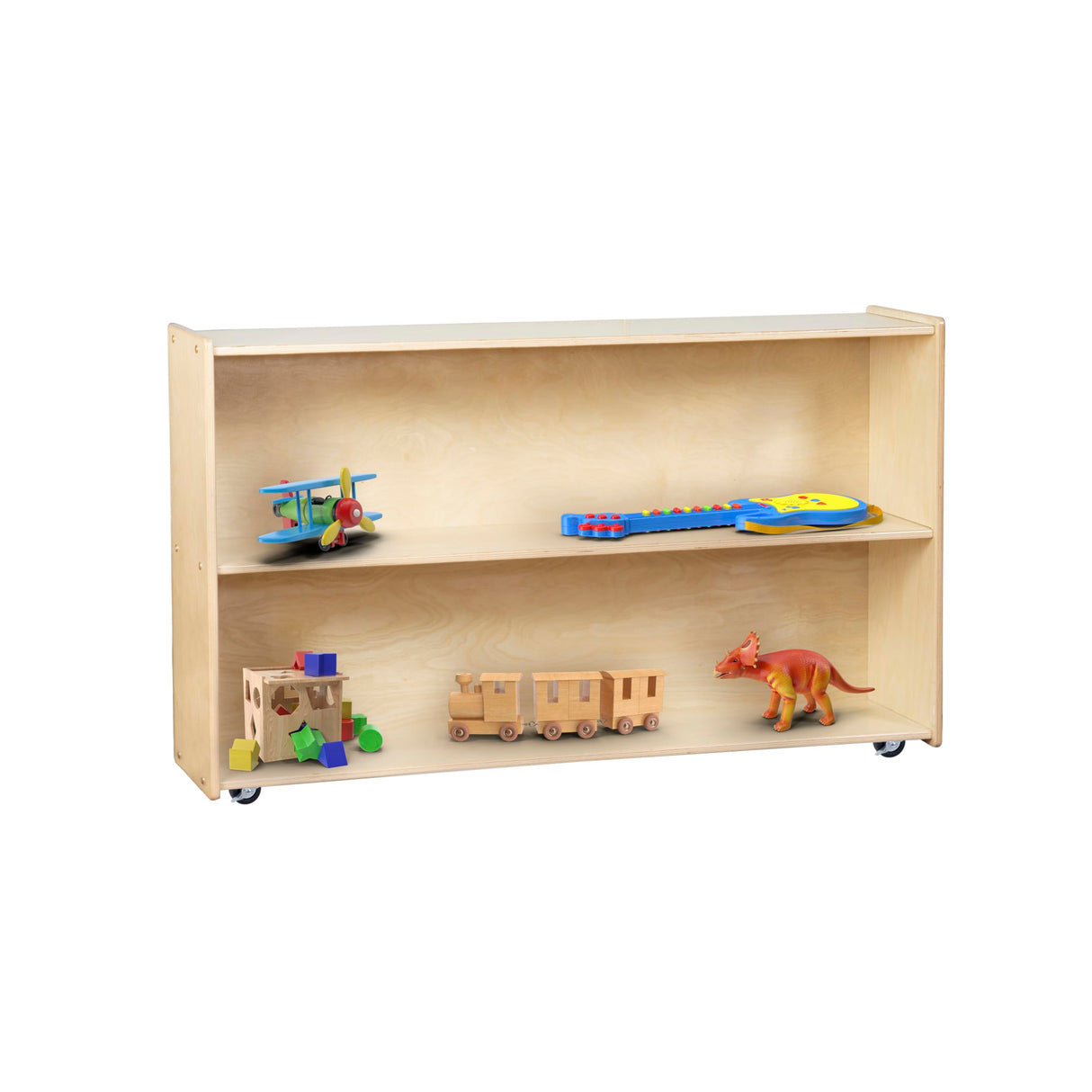 RRI Goods 2 Shelf Montessori Horizontal Bookcase with Wheels (47" Width) |Bookshelf - Toy Storage Organizer, Arts, Crafts & Supplies Storage Unit for Home, Office, Classroom, Daycare RRI Goods