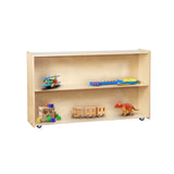 RRI Goods 2 Shelf Montessori Horizontal Bookcase with Wheels (47" Width) |Bookshelf - Toy Storage Organizer, Arts, Crafts & Supplies Storage Unit for Home, Office, Classroom, Daycare RRI Goods