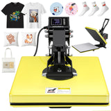 AKEYDIY Heat Press, 15x15 Slide Out Heat Press Machine for T Shirts, Digital Clamshell Heat Transfer Machine for Sublimation, Industrial Shirt Printer for Canvas, Pillows, Coasters, Puzzles (Yellow) AKEYDIY