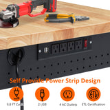 GarveeTech 48’’x24’’ Adjustable Workbench,Workbench with Drawers,Garage Workbench with 2000 LB Load Capacity,4 Rolling Casters, Power Outlets, Metal Frame,for Garage, Workshop, Home, Office GarveeTech