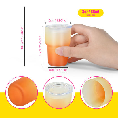 AGH Sublimation Shot Glasses 3 oz Mini Glass Tumblers Set of 12 Gradient Shot Glasses Sublimation Blanks Products