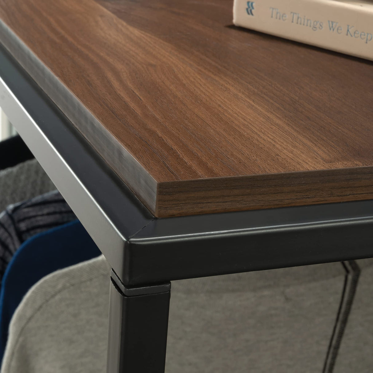 Sauder Nova Loft Open Wardrobe with Drawers, L: 32.99" x W: 21.97" x H: 65.98", Grand Walnut finish Sauder