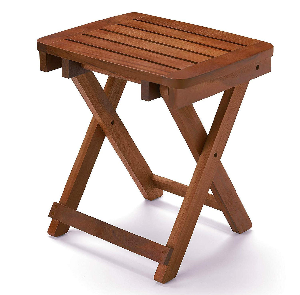 URFORESTIC Shower Bench-Bamboo Folding Shower Stool Seat Chair Fully Assembled-Hold Up to 500 LBS URFORESTIC