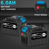 Cordless Reciprocating Saw with Rotated Handle, 2 x 6.0Ah Battery Brushless Power Reciprocating Saw with 12Pcs Blades, 28MM Reciprocating Stroke, Multiple Angles Cutting for Wood/Metal/PVC Canbrake