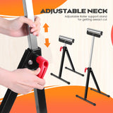 Tandefio 2 Pack Folding Roller Stand 198 LB Height Adjustable Roller Support Stand 27-43 Inch, Heavy Duty Load Capacity, Outfeed Woodworking, Black Tandefio