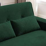 Portaforta 48" Small Loveseat Sofa, Mid Century Modern Love Seat Couch, 2 Seat Tufted Couches with Throw Pillows for Living Room, Apartment, Bedroom and Small Spaces, Green Portaforta