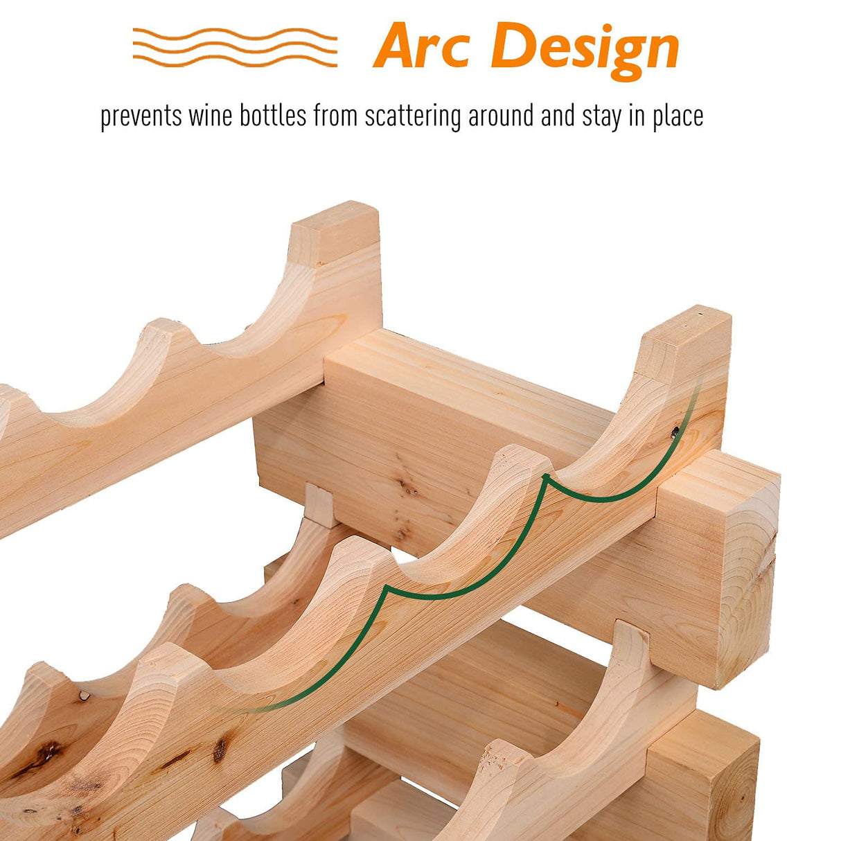 HOMCOM Stackable Wine Rack, Modular Storage Shelves, 72-Bottle Holder, Freestanding Display Rack for Kitchen, Pantry, Cellar, Natural HOMCOM