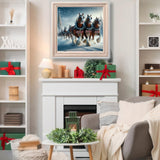 5D Christmas Diamond Painting Kits for Adults, Christmas Diamond Art Kits for Adults Beginner, DIY Full Drill Clydesdale Horse Winter Diamond Dot Gem Painting for Home Wall Decor 13.78x13.78inch BYGFHLYW