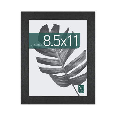 MCS Studio Gallery 8.5x11 Picture Frame Black Woodgrain Shatter Resistant Glass, Vertical & Horizontal Wall Hanging & Easel for Tabletop Display, Rectangle Photo Frame for Photos, Posters & Art Prints (1-Pack) MCS