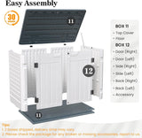 UDPATIO Outdoor Storage Cabinet 35 Cu Ft, Resin Horizontal Outdoor Trash Can Storage Box Lockable Shed 4 x 2 ft for Garbage, Garden Tools, Lawn Mowers UDPATIO