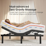 Tami Tami Split King Adjustable Bed Frame with Massage, Ergonomic Head & Foot Incline - Luxury Zero Gravity Electric Base with 4 USB Ports, 2 Night Light, Wireless Remote, Side Pocket, 3 Height Option Tami Tami