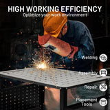 Yeeoy 36" X 24" Welding Table, 1200 lbs Load Capacity Welding Workbench Table with Wheels, Mobile Steel Welding Workstation, Welding Cart for Welding Sawing Yeeoy