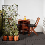 Domi Patio Deck Tiles, 12 x 12 inches Composite Interlocking Shed Floor, Four Slat Plastic Kennel Deck, 27 Pieces One Pack, Dark Grey domi outdoor living