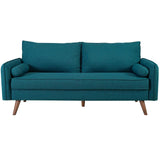 Modway Revive Contemporary Modern Fabric Upholstered Sofa In Teal Modway