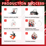 27 PCS Sublimation Christmas Ornaments Blanks MDF Bulk Double Sided Heat Transfer Sublimation Memorial Christmas Ornament Sublimation Blanks Products (Unfinished Round) AiDiYGECO