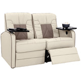 Qualitex De Leon RV Loveseat, Ultimate Leather, Heat and Massage, Power Recline, Bisque and Light Antelope Qualitex