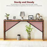 MAHANCRIS Console Table, 62.2" Long Sofa Table Behind Couch, Narrow Entryway Table, Farmhouse Dining Table with Angled Metal Frame, Industrial Console Table for Entryway, Rustic Brown CTHR15801Z MAHANCRIS