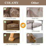 COLAMY Recliner Chair, PU Leather 360° Swivel Rocker Recliner, Nursery Glider Recliner with Ergonomic High Backrest and Upholstered Deep Seat for Living Room, Bedroom, Color Brown COLAMY