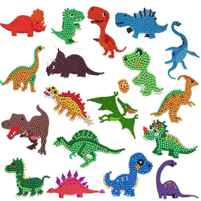 Labeol Diamond Art Kits for Kids Boys and Girls Ages 6-8-10-12 Easy to DIY Creative Diamond Art Sticker Craft by Numbers Kits for Kids and Adult Beginners (Dinosaur)